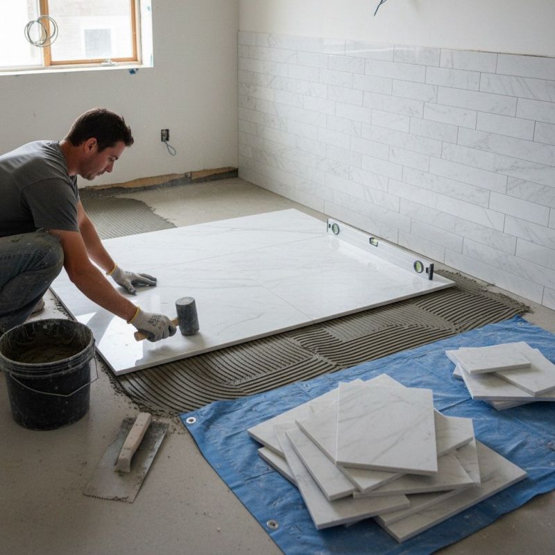 White Marble Tile Installation in Wilmington, NC